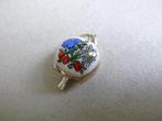 Grote oude bedel zilver 800 Koe bel geëmailleerd bloemen, Verzenden, Zilver, Hanger