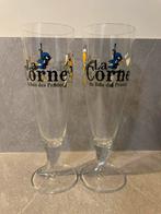 2x Bijzondere La Corne Bierglazen, Verzenden, Zo goed als nieuw, Glas of Glazen, Overige merken