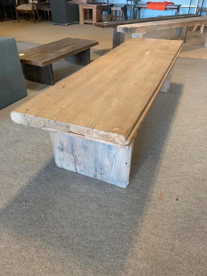 Authentieke houten salontafel 170 x 50 cm nieuw, Huis en Inrichting, Krukjes, Nieuw, Hout, Ophalen