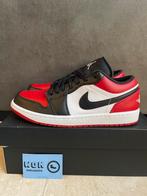 ✅ Nike Jordan 1 Low Bred Toe EU 45,5 - US 11,5, Verzenden, Nieuw, Zwart