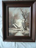 Schilderij Winterlandschap 40x30cm, Antiek en Kunst, Kunst | Schilderijen | Klassiek, Ophalen of Verzenden