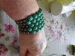 edelsteen mooie armband met turquoise kralen, Ophalen of Verzenden, Zo goed als nieuw