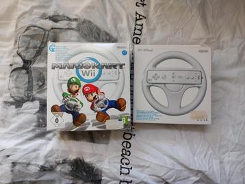 Nintendo Wii met Mario Kart in big box en 2 Wii sturen. beschikbaar voor biedingen