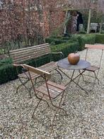 Charmante Tuinset met Tafel en Bank, Ophalen, 4 zitplaatsen, Gebruikt, Hout