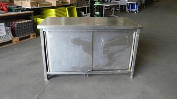 ③ RVS werkkast - kast - werktafel met schuifdeuren 1400x700x beschikbaar voor biedingen