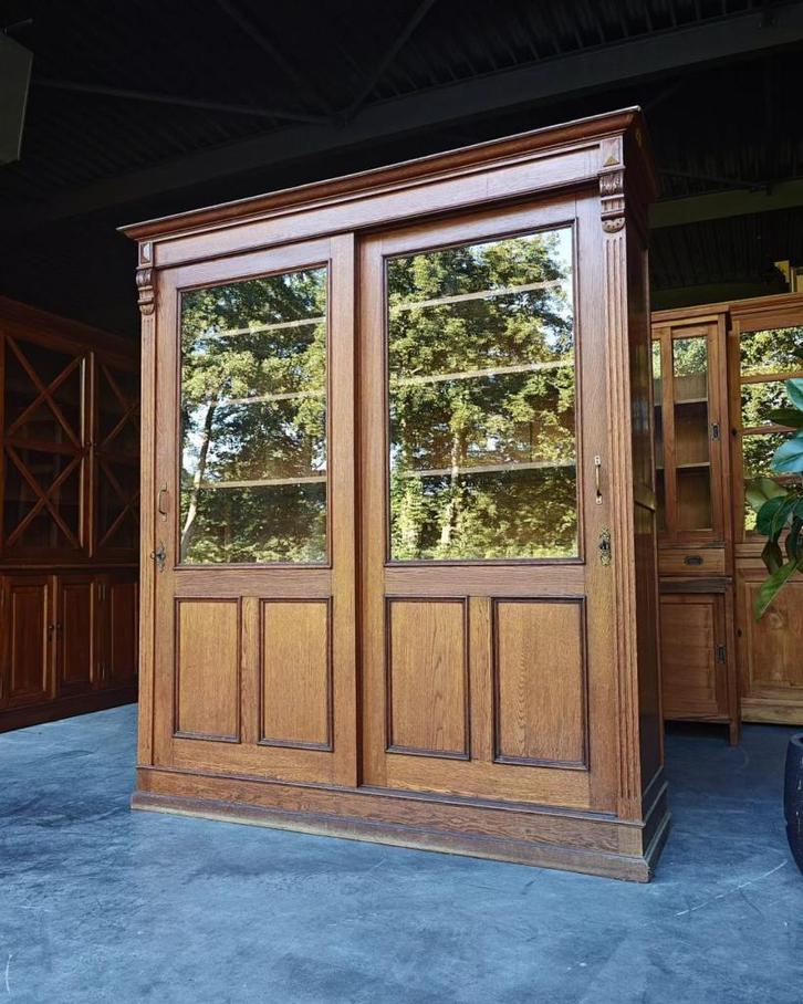 Antieke Demontabele notariskast | Eiken Servieskast | #2260, Antiek en Kunst, Antiek | Meubels | Kasten, Ophalen of Verzenden