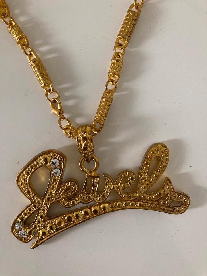 Nepgoud ketting Jewels met glittersteentjes sjonnie ketting, Hobby en Vrije tijd, Feestartikelen, Zo goed als nieuw, Feestartikel