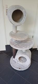 Stevige licht grijze katten krab paal, Ophalen, Gebruikt, Krabpaal