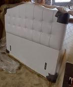 Gecapitonneerd Hoofdbord boxspring 168cm breed, Ophalen, Wit, 200 cm, 160 cm