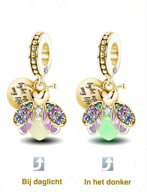 Het magische vuurvliegje, Sieraden, Tassen en Uiterlijk, Bedels, Nieuw, Overige merken, Overige materialen, 1 bedel, Met strass