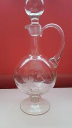 glazen karaf met druiven en bladeren , 2 kleine glaasjes, Ophalen of Verzenden