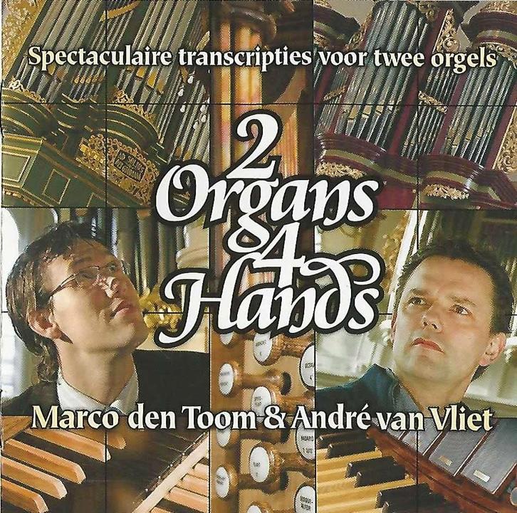 OrgelCD: 2 organs & 4 hands - Marco den Toom - André van Vli, Cd's en Dvd's, Cd's | Religie en Gospel, Zo goed als nieuw, Koren of Klassiek
