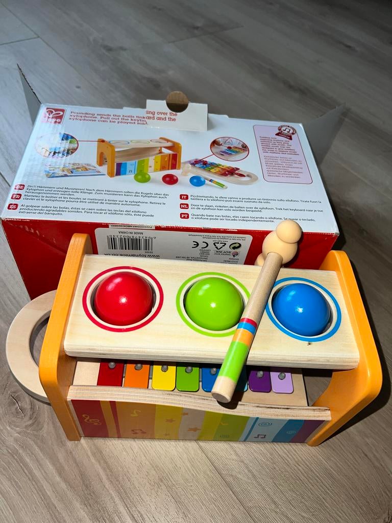Hape Xylofoon met Hamerbank - Muziek Speelgoed, Kinderen en Baby's, Speelgoed | Babyspeelgoed, Ophalen of Verzenden, Zo goed als nieuw