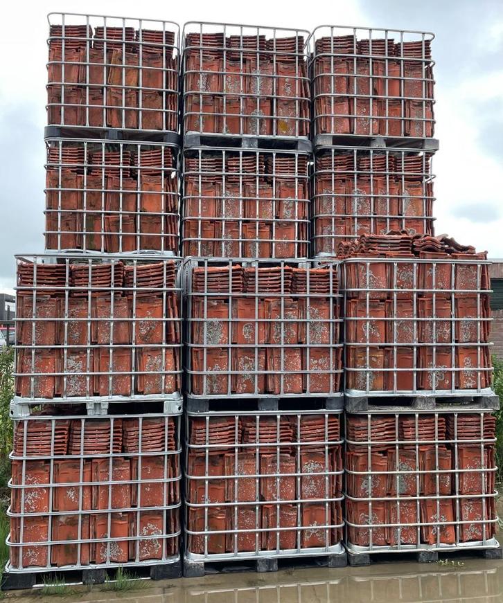 4300 stuks rode vh dakpannen de Vries Makkum., Tuin en Terras, Tegels en Klinkers, Gebruikt, Overige typen, Overige materialen