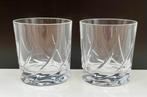 Twee mooie zware retro whiskey glazen, kristal., Ophalen of Verzenden, Gebruikt, Overige typen