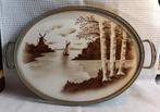 Groot ovaal dienblad met landschap decor, Ophalen of Verzenden