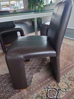 6 zes stuks donker bruin leren kwaliteit stoelen modern desi, Bruin, Leer, Zo goed als nieuw, Vijf, Zes of meer stoelen