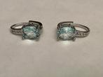 Zilveren oorbellen Aquamarijn en Topaas, Verzenden, Zo goed als nieuw, Zilver, Overige materialen