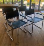 Matteo Grassi MG5 4 leren stoelen, Huis en Inrichting, Stoelen, Ophalen, Gebruikt, Zwart, Leer
