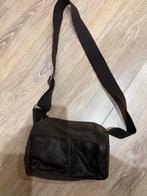 Bibiche ribfluweel schoudertasje met kunstleren details, Ophalen of Verzenden, Zo goed als nieuw, Bruin, Schoudertasje