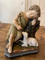 Johannes de Doper beeld met lam, gips, 1900-1930, Antiek en Kunst, Ophalen of Verzenden
