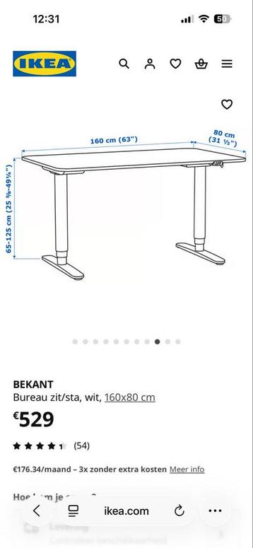 IKEA BEKANT Bureau - In hoogte verstelbaar! - afbeelding 4