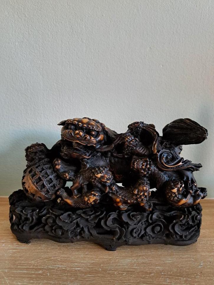 Antieke Chinese beschermleeuw beeld ca. 1900, Antiek en Kunst, Kunst | Beelden en Houtsnijwerken, Ophalen of Verzenden