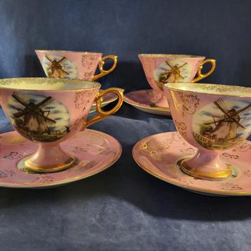 Vintage Theekopjes met Windmolen Design (4 stuks) beschikbaar voor biedingen