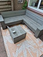 Steigerhouten hoekbank tuin, Ophalen, Gebruikt, Hout