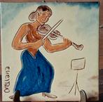 Tegel. Violiste. Spanje. 15/15/0.8 cm., Antiek en Kunst, Ophalen