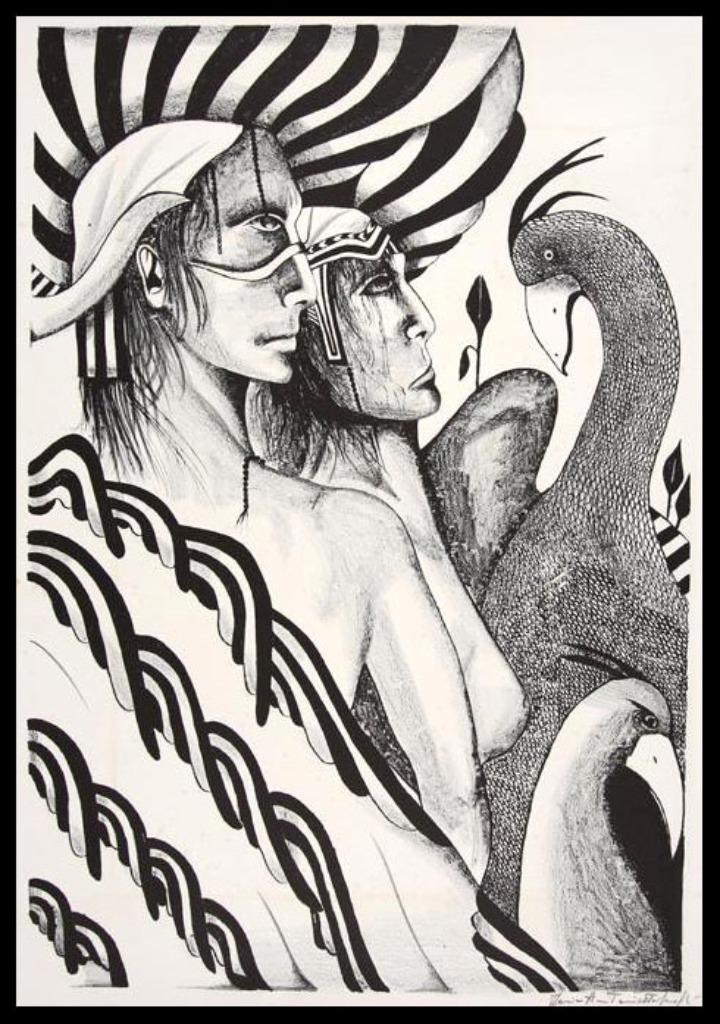 Maria Seghi # Toscaans # Sublieme Litho " Geliefden ", Antiek en Kunst, Kunst | Schilderijen | Modern, Ophalen of Verzenden