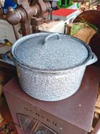 Antieke Grijze Wolken Emaille Pan - 30 cm, Antiek en Kunst, Ophalen of Verzenden