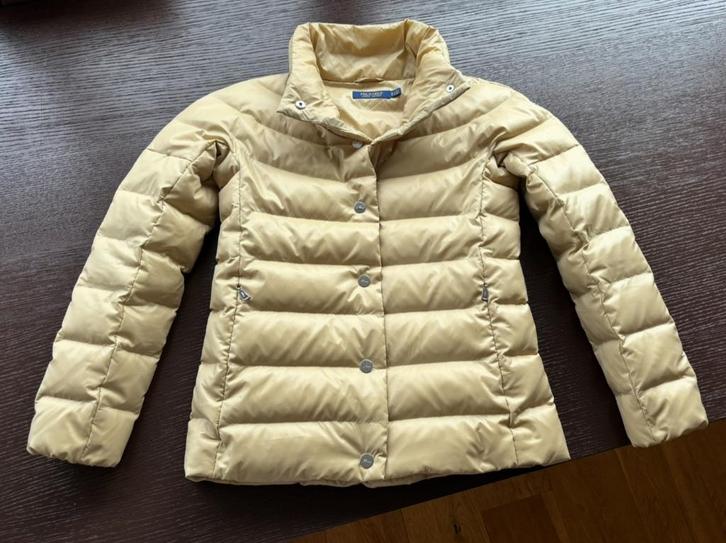 Zandkleurig x zilver zacht donsjasje mt XS / 34 Ralph Lauren, Kleding | Dames, Jassen | Winter, Zo goed als nieuw, Maat 34 (XS) of kleiner