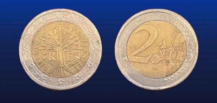 Franse euromunten uit 1999 (2x 2 euro, 1x 0,50 cent), Postzegels en Munten, Munten | Europa | Euromunten, Setje, Overige waardes