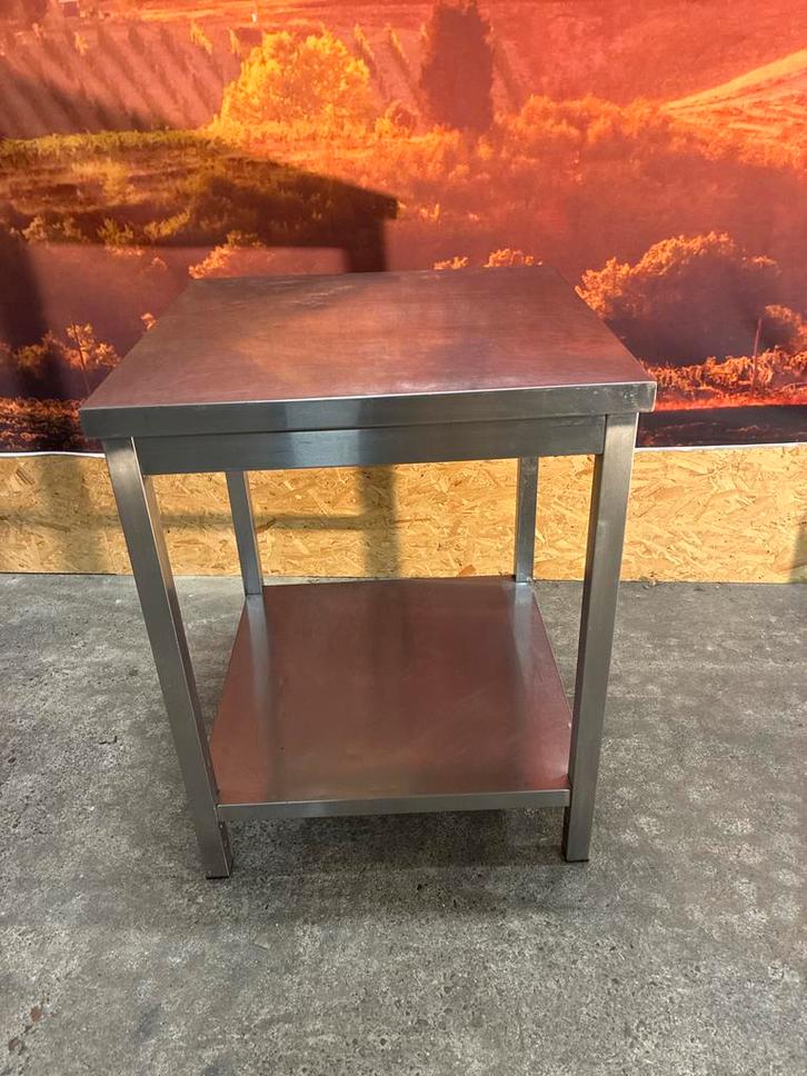 RVS werk Tafeltje 70x70x90cm, Huis en Inrichting, Tafelonderdelen, Gebruikt, Tafelblad, 50 tot 100 cm, Vierkant, Metaal, Ophalen