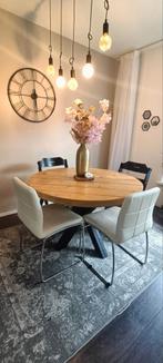 Ronde eettafel, Huis en Inrichting, Tafels | Eettafels, Ophalen, Rond, Zo goed als nieuw, 100 tot 150 cm