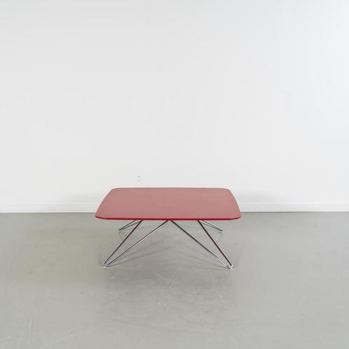 1x Leolux Cimber Salontafel Rood Gelakt - Chroom, Huis en Inrichting, Tafels | Salontafels, Gebruikt, Minder dan 50 cm, 50 tot 100 cm
