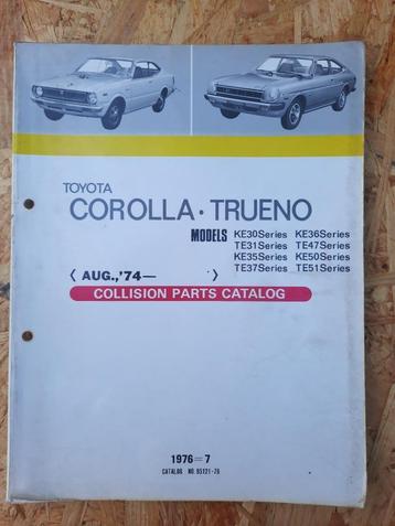  Toyota Corolla + Trueno onderdelen catalogus 1974-79 beschikbaar voor biedingen