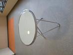 Ronde bijzettafel van glas en metaal (55cm), Huis en Inrichting, Tafels | Bijzettafels, Minder dan 55 cm, Rond, Ophalen, 45 tot 60 cm