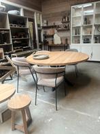Eettafel rond 150cm  doorsnede massief eikrn, Huis en Inrichting, 100 tot 150 cm, Rond, Nieuw, Ophalen of Verzenden