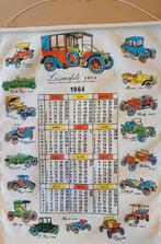 Vintage kalender van textiel uit 1964 met oldtimers, Ophalen of Verzenden, Gebruikt, Auto's