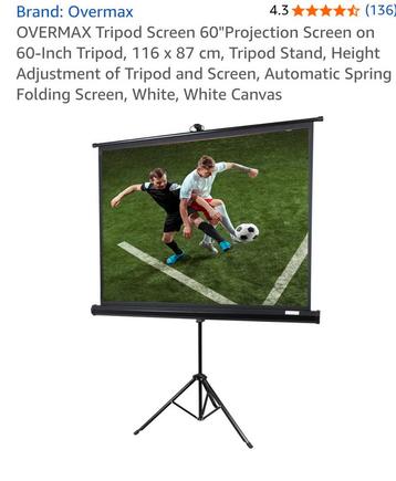 OVERMAX Projectiescherm 60 inch - Nieuw in doos! beschikbaar voor biedingen