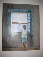 Schilderij: Vrouw uit het raam, Antiek en Kunst, Ophalen