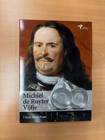 Vijfje proof de Ruyter zilver in blister van KNM uit 2007 beschikbaar voor biedingen