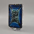 Vintage Oost-Duitse Fat Lava vaas. Strehla, blauw, zwart wit, Ophalen of Verzenden