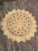 Rond jute opengewerkt vloerkleed, Ophalen of Verzenden, Rond, 100 tot 150 cm