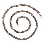 60cm 6mm Koffieboon Bicolor Ketting RVSGoudkleur-Zilverkleur, Sieraden, Tassen en Uiterlijk, Kettingen, Overige materialen, Birgitta-Gracht 33, 6465 EL Kerkrade, Nederland