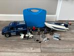 Playmobil politie auto boot aanhanger en accessoires, Complete set, Gebruikt, Ophalen of Verzenden