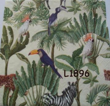 Servetten decoupage/bullet journal * Vogels oerwoud L1896 beschikbaar voor biedingen