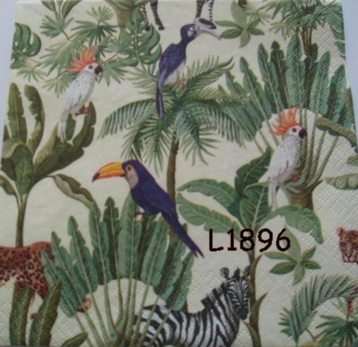 Servetten decoupage/bullet journal * Vogels oerwoud L1896, Hobby en Vrije tijd, Knutselen, Nieuw, Materiaal, Verzenden